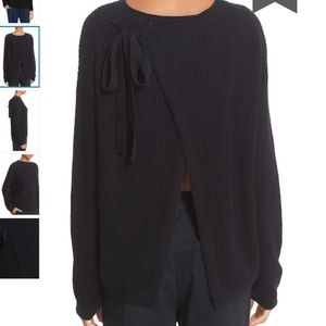 Vince black crossover tie back sweater